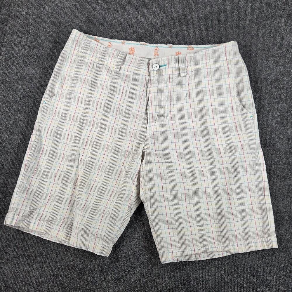 Tommy Bahama Relax Shorts Men’s 36 100% Cotton White with Stripes Casual 9